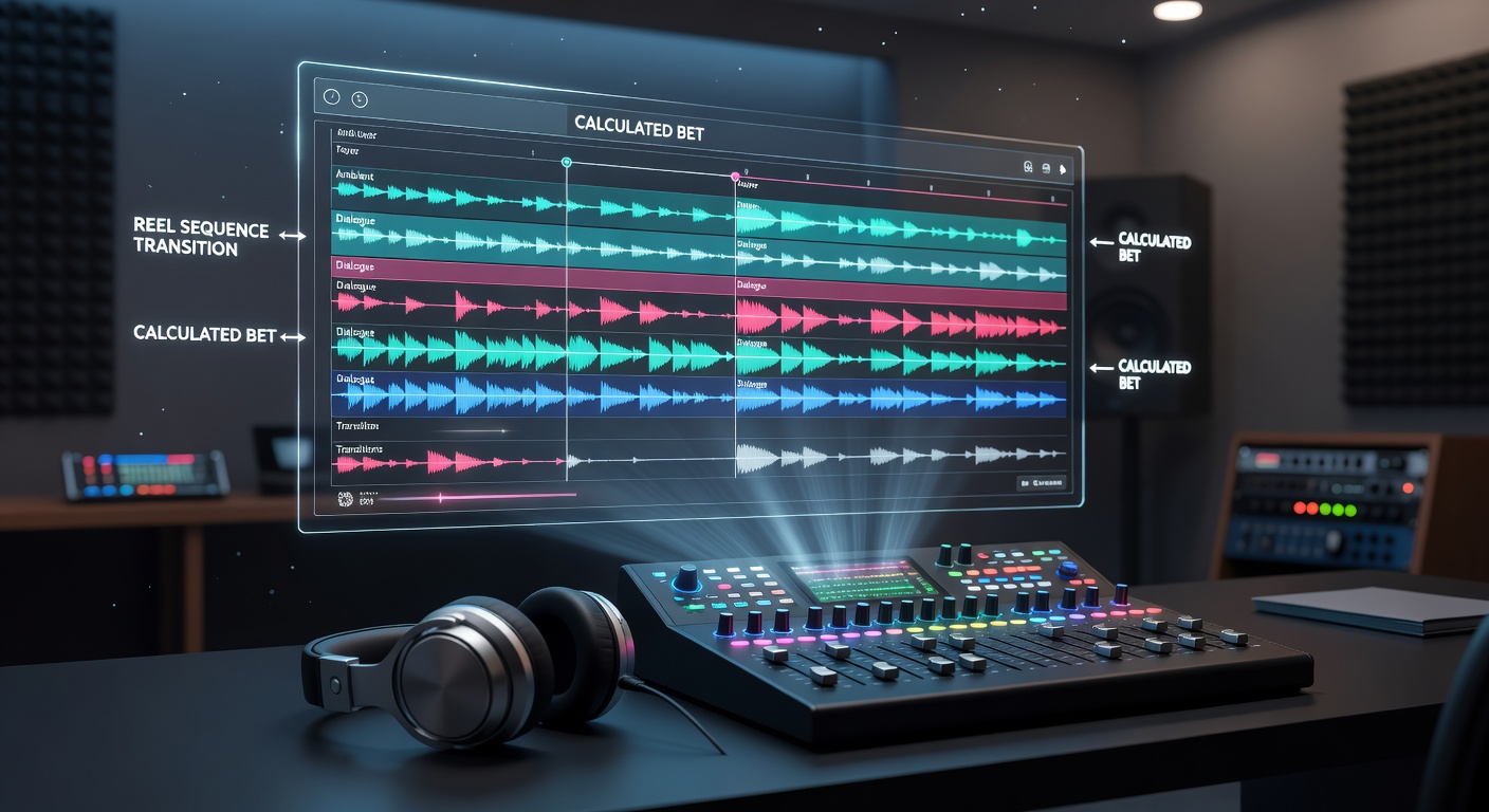 Illustration von Sound-Layern bei mobilen Spielübergängen zwischen Slots und Poker-Wetten